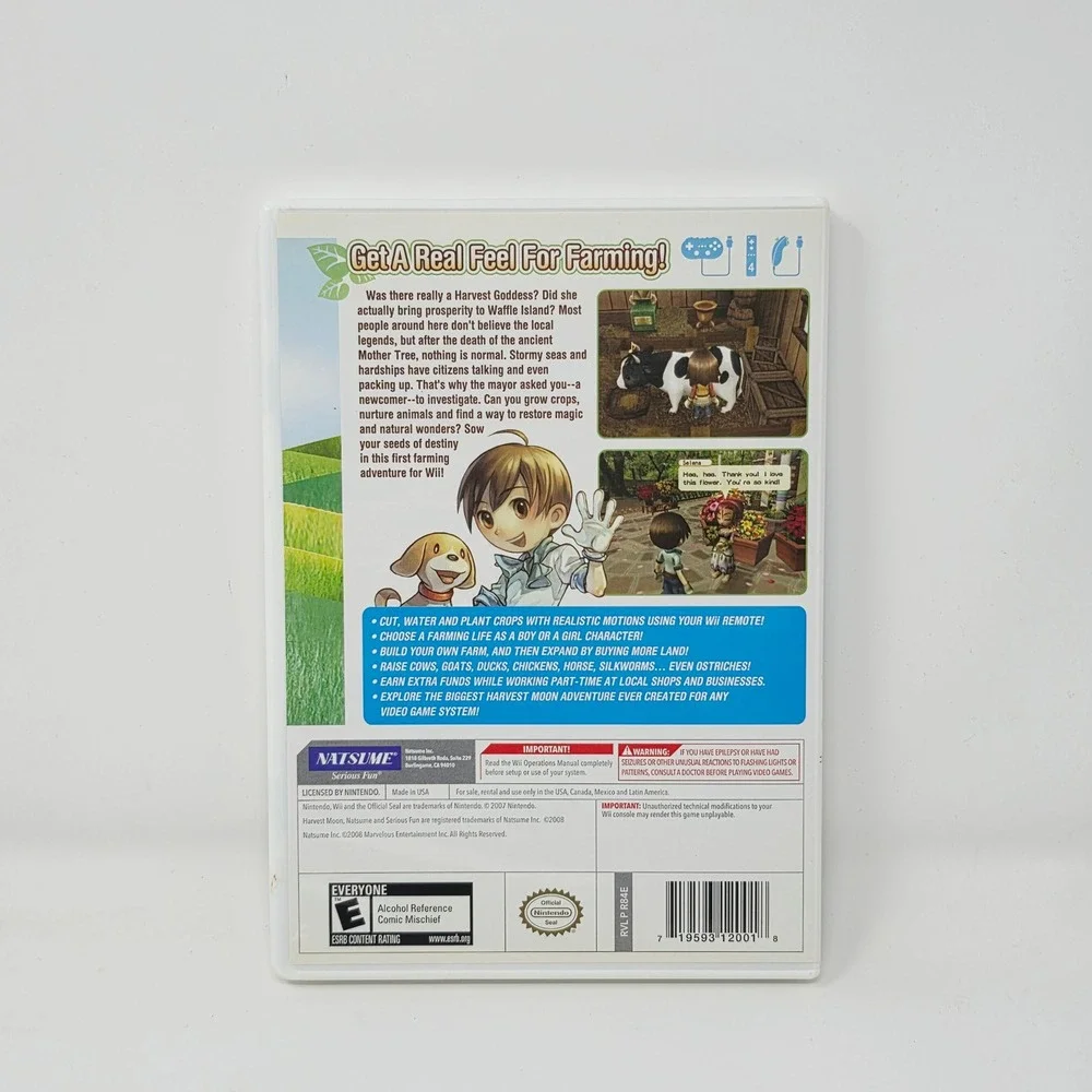 Harvest Moon Tree of Tranquility Nintendo Wii 2008 CIB Complete Natsume